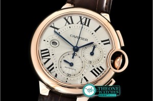 Cartier - Balon Bleu Chronograph 47mm RG/LE White ZF Asia 7750