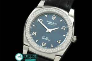 Rolex - Ladies Cellini SS/LE/Diam Blue Num Swiss Quartz