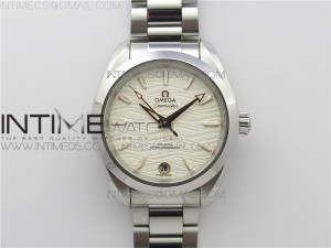 Aqua Terra 150M 34mm Ladies SS VSF 1:1 Best Edition White Wave Dial RG Markers on SS Bracelet A8800