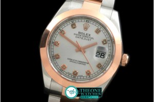 Rolex - SS/RG Oyster White Diam Asian Eta 2836-2