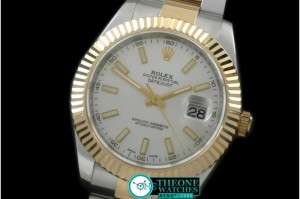 Rolex - SS/YG Oyster Fluted White Sticks Asian Eta 2836-2