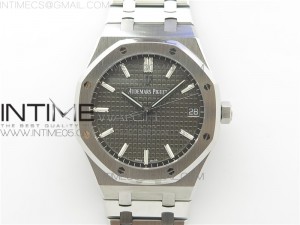 Royal Oak 41mm 15500 SS ZF 1:1 Best Edition Gray Textured Dial on SS Bracelet A4302 (Free Box)