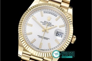 Rolex - DayDate 40mm Flt YG/YG Wht Stick Noob A3255 Mod