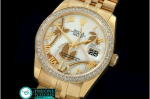 Rolex - 2011 Flora Jubilee/Diam YG P-White Swiss Eta 2836-2