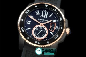 Cartier - Calibre de Cartier Diver PVD/RG/RU Black A-2813
