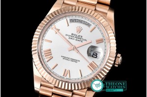 Rolex - DayDate 228206 RG/RG White Roman BP Swiss 2836