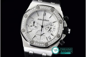 Audemars Piguet - Royal Oak Ladies Chrono SS/RU Diam Bez White VK Qtz