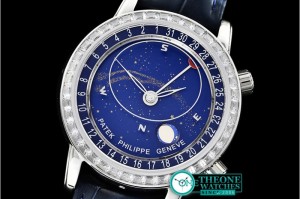 Patek Philippe - Celestial Sky Moon Date Diams SS/LE Blue MY9015 Mod