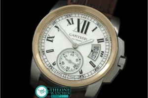 Cartier - Calibre de Cartier SS/YG/LE White Asian 2836 28800bph