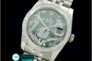 Rolex - 2011 Flora Jubilee/Diam SS M-Green Swiss Eta 2836-2