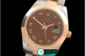 Rolex - SS/RG Oyster Brown Roman Asian Eta 2836-2