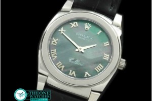 Rolex - Ladies Cellini SS/LE MOP Black Roman Swiss Quartz