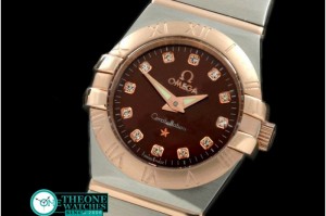 Omega - Double Eagle Ladies SS/RG/TT Brown Dia Qtz