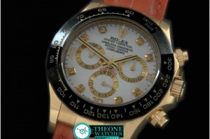 Rolex - Daytona 116528 YG/LE Wht Diam A-7750 Sec@6