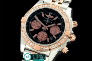 Breitling - Chronomat B01 TT SS/RG/Diam Black Sticks A-7750