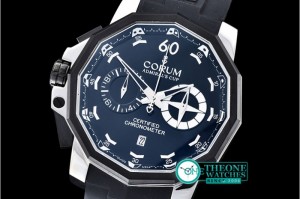 Corum - Admirals Cup Chronograph Left Hand SS/RU Black Qtz