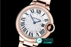 Cartier - Balon De Bleu Ladies 33mm RG/RG White TWF Swiss Qtz