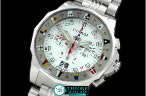 Corum - Admirals Cup Chronograph SS/SS White Swiss Eta Qtz