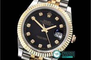 Rolex - DJ2 41mm Jub Flt Wrap YG/SS Black Diams BP Asia 2836