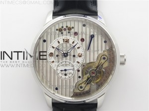 PanoInverse 42mm SS TZF Best Edition Silver/White Dial on Black Leather Strap A23J