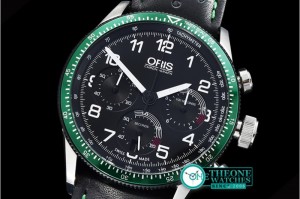 Oris - Oris Calobra Chronograph Ltd Ed Green SS/LE Blk Jap Qtz