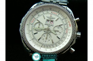 BREITLING BENTLEY 6.75 BIG DATE CHRONO SS WHITE A-7750 SEC@3