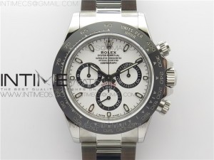 Pre Order Daytona 116500 904L SS Case Black Ceramic Bezel V3 Noob 1:1 Best Edition White Dial On 904L SS Bracelet SA4130