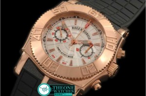 ROGER DUBUIS - Easy Diver Chrono (Updated) RG/RU White Manual H/W Chr