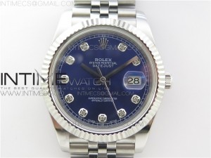 DateJust 126334 SS Noob 1:1 904L Best Edition Blue Dial Diamond Markers on SS Jubilee Bracelet A3235