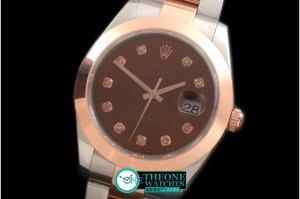 Rolex - SS/RG Oyster Brown Diam Asian Eta 2836-2