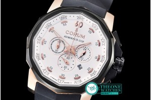Corum - Admirals Cup Chronograph PVD/RG/RU White Qtz