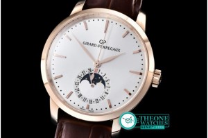 GIRARD-PERREGAUX -1966 Date-Moonphase RG/LE White M-9015