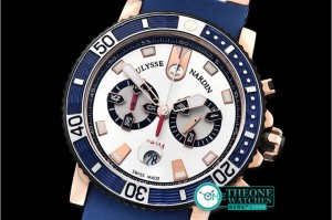 Ulysse Nardin - Maxi Marine Chronograph Blue RG/RU White Jap OS20 Qtz