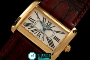CARTIER - Divan Mid YG/LE White Swiss Eta 2671-2