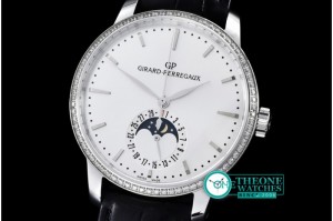 GIRARD-PERREGAUX -1966 Date-Moonphase SS/LE White M-9015