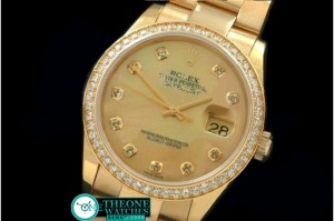 Rolex - YG/YG President MOP Gold Diamond Swiss Eta 2836-2