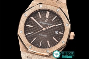 Audemars Piguet - Royal Oak 15400 Frosted RG/RG Brown Asia 21J Mod 3120