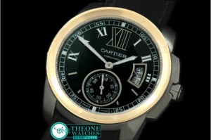 Cartier - Calibre de Cartier SS/YG/LE Black Asian 2836 28800bph