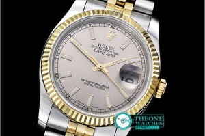Rolex - DJ 36mm Jub Flt YG/SS Light Grey Stk BP A3135 Mod