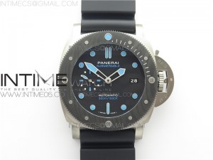 PAM799 Titanium VSF Best Edition Carbotech Bezel Black Dial on Rubber Strap P.9010 Clone