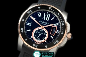 Cartier - Calibre de Cartier Diver SS/RG/RU Black A-2813