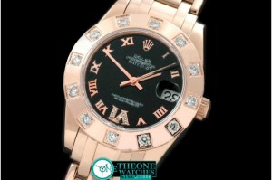 Rolex - FG 12 Diam Bez Black Roman Swiss Eta