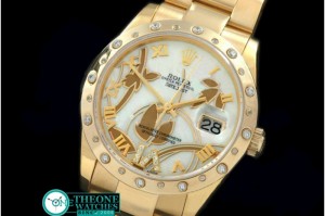 Rolex - 2011 Flora Oyster/Diam YG P-White Swiss Eta 2836-2