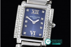 Patek Philippe - Patek 24 Hours SS/SS Blue Double Diams Swiss Quartz