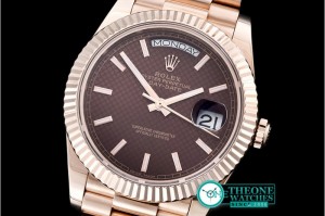 Rolex - DayDate 40mm RG/RG 18K Wrp Brown Stks BP Swiss 2836