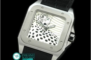 Cartier - Santos 100 Panther Mid SS/LE White Swiss Eta 2671
