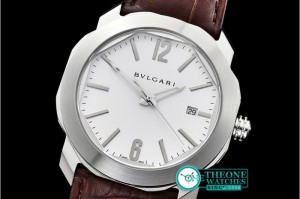 Bvlgari - Octo Solotempo Automatic SS/LE White Asia 23J Mod