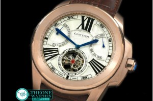 Cartier - Calibre de Cartier Calender Tourbillon RG/LE White