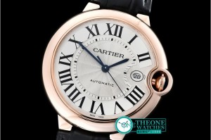 Cartier - Balon Bleu Mens 42mm Wrapped RG/LE2 White BP Swiss 2824