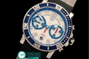 Ulysse Nardin - Maxi Marine Chrono Blue SS/RU Wht A-7750 28800